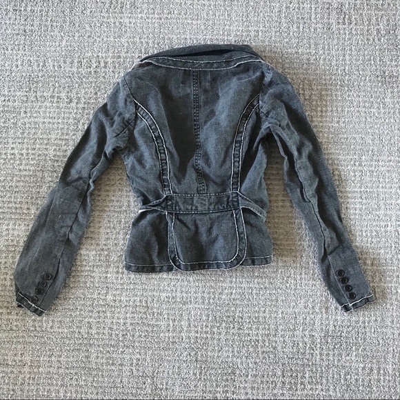 BCBG Maxazria Black Linen Blazer Jacket XS - Picture 3 of 5